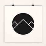 Minimalist abstract mountains poster by i-Art, featuring geometric design