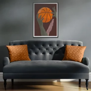 Basketball minimaliste poster with abstract design from i-Art collection.