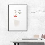 Minimal concept Poster Visage de femme with abstract female face