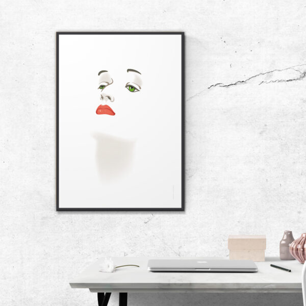 Minimal concept Poster Visage de femme with abstract female face