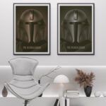 Minimalist Poster Le Mandalorien, Gothic style, by i-Art-brand