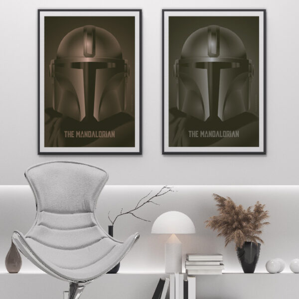 Minimalist Poster Le Mandalorien, Gothic style, by i-Art-brand