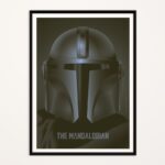 Minimal art poster of Le Mandalorien by i-Art, gothic style
