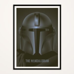Minimal art poster of Le Mandalorien by i-Art, gothic style