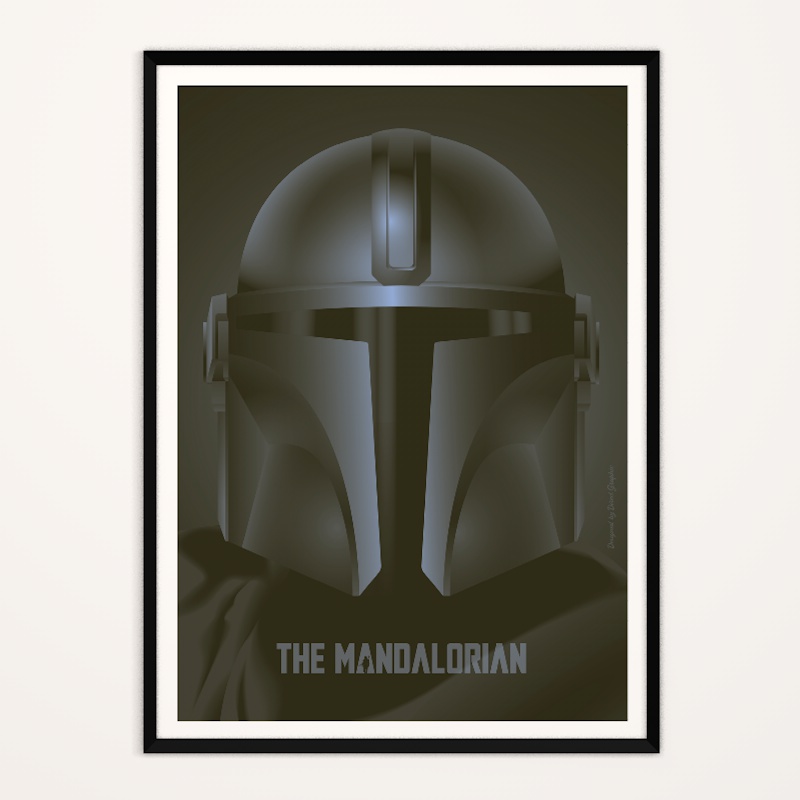 Minimal-Art-poster_le_mandalorien-01.jpg Minimal art poster of Le Mandalorien by i-Art, gothic style