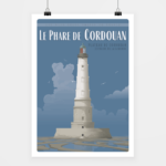 Poster Phare de Cordouan fond bleu foncé