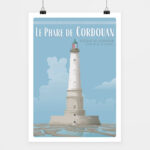 Poster Phare de Cordouan fond bleu claire