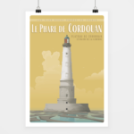Poster Phare de Cordouan fond jaune
