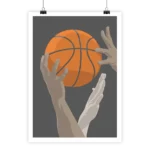 Minimalist basketball poster by i-Art, showcasing sleek, modern design.