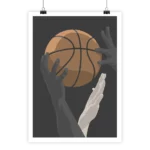 Minimalist basketball poster from i-Art, featuring sleek sport design.