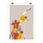Poster Touche de rugby featuring abstract rugby scene by i-Art.