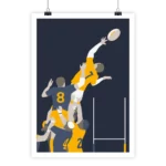 Poster Touche de rugby showcasing dynamic on-field rugby action.
