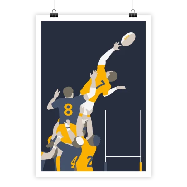 Poster Touche de rugby showcasing dynamic on-field rugby action.