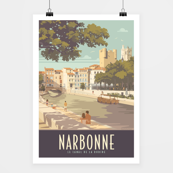 Travel-Poster-AFFICHE-Narbonne-le-canal.png Poster Narbonne le canal – Image 1