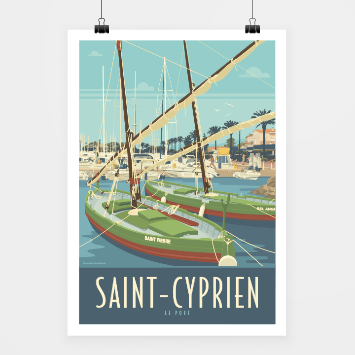 Travel-Poster-AFFICHE-Saint-Cyprien-Le-Port.png Poster Saint-Cyprien Le Port – Image 1