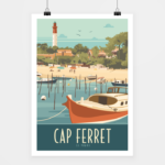 Poster Cap Ferret Le Phare | Bleu