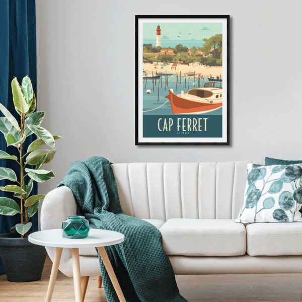 Poster Cap Ferret Le Phare | Bleu – Image 3