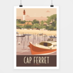 Poster Cap Ferret Le Phare | Rouge