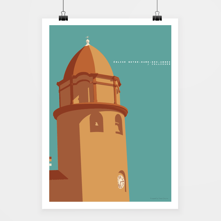 Travel-Poster-Affiche-Collioure-Notre-Dame.png Travel Poster of Collioure Notre-Dame, vibrant i-Art design.