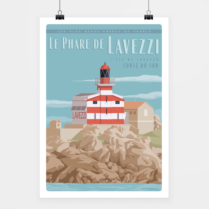 Travel-Poster-Affiche-Corse-Phare-Lavezzi.jpg Poster Phare de Lavezzi – Image 1