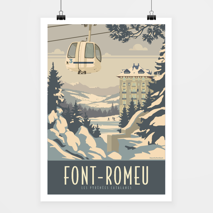 Travel-Poster-Affiche-Font-Romeu-Hiver.png Poster Font-Romeu Hiver – Image 1