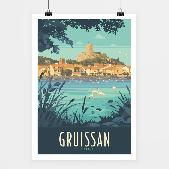 Travel-Poster-Affiche-Gruissan-le-village.png Poster Gruissan Le village – Image 1