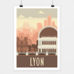 Poster Lyon rétro