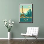 Poster Paris rétro vert – Image 3