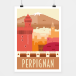 Poster Perpignan rétro