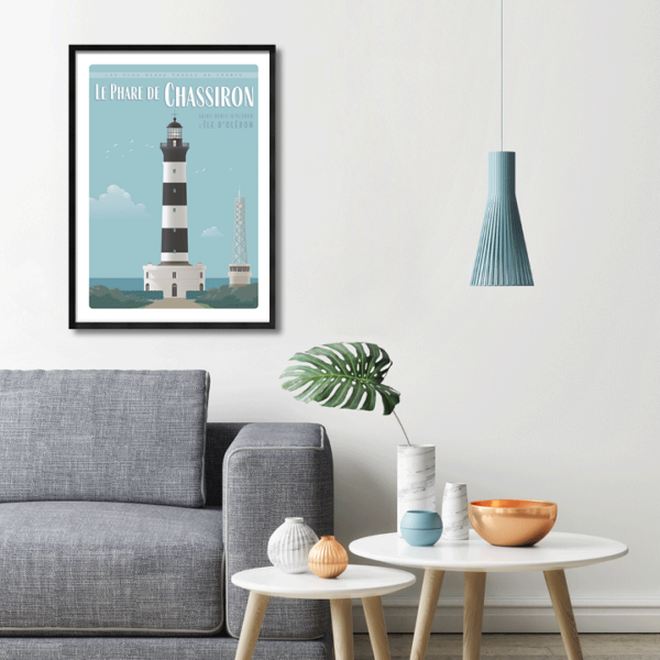 Poster Phare de Chassiron fond bleu – Image 3