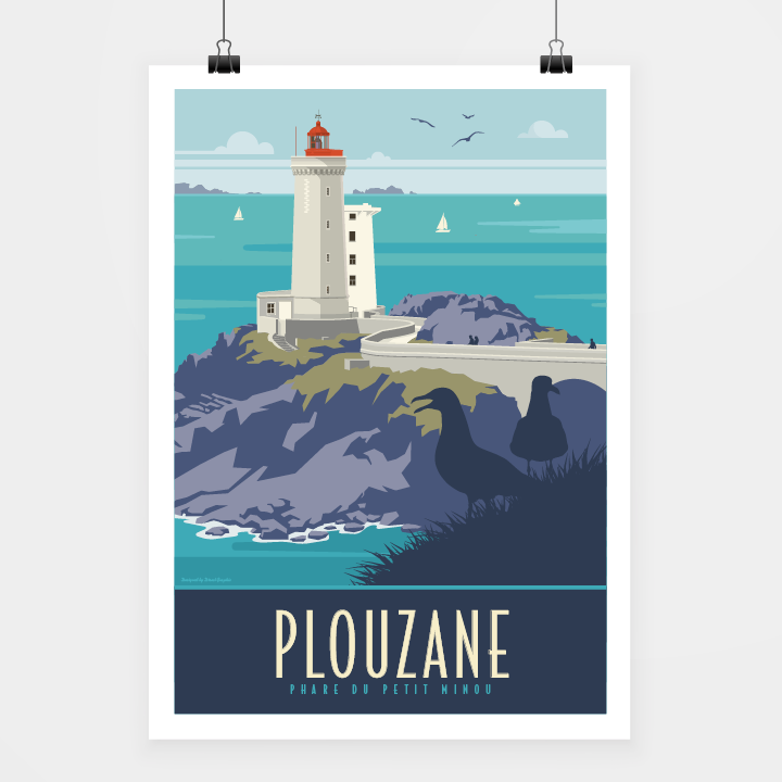Travel-Poster-Affiche-Plouzane-le-phare.png Poster Plouzané le phare – Image 1