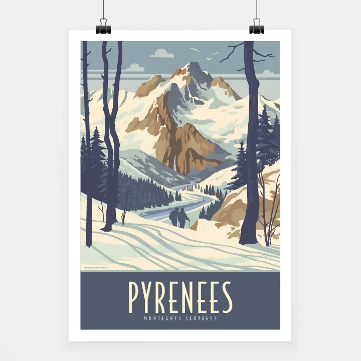 Travel-Poster-Affiche-Pyrenees.webp Poster Pyrénées – Image 1