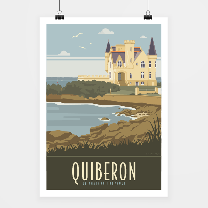 Travel-Poster-Affiche-Quiberon-le-chateau.png Poster Quiberon le château – Image 1