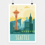 Poster Seattle rétro