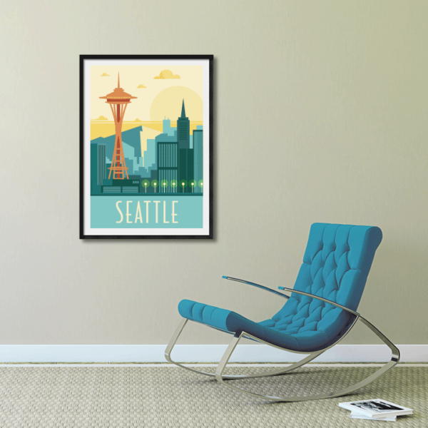 Poster Seattle rétro – Image 3