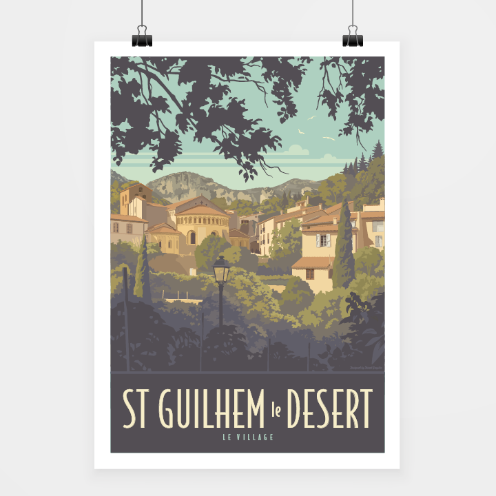Travel-Poster-Affiche-St-Guilhem-le-Desert.png Poster St Guilhem le Désert – Image 1