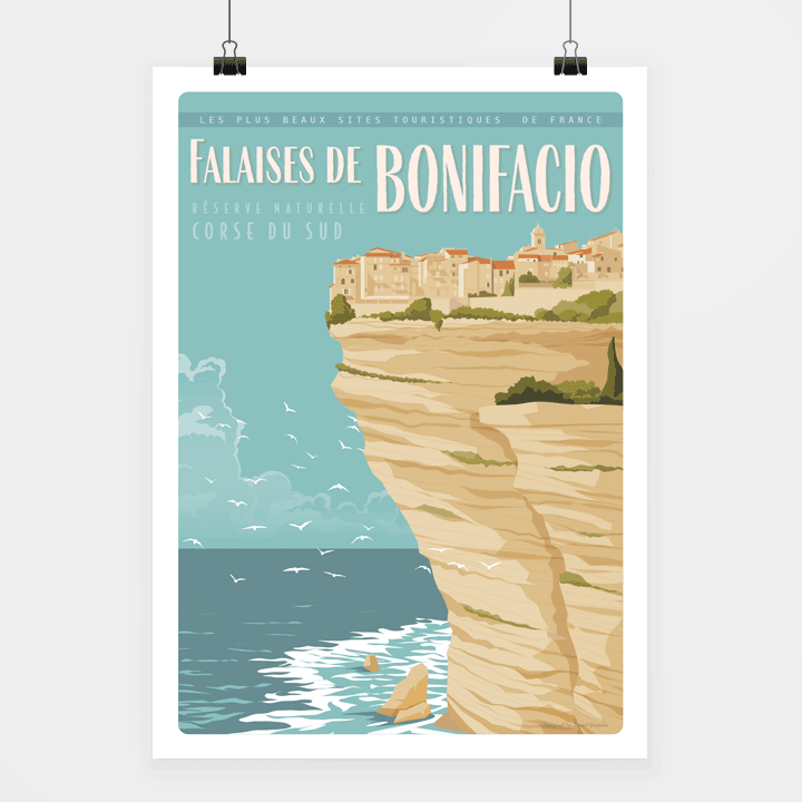 Travel-Poster-Affiche-bonifacio.png Poster Falaises de Bonifacio – Image 1