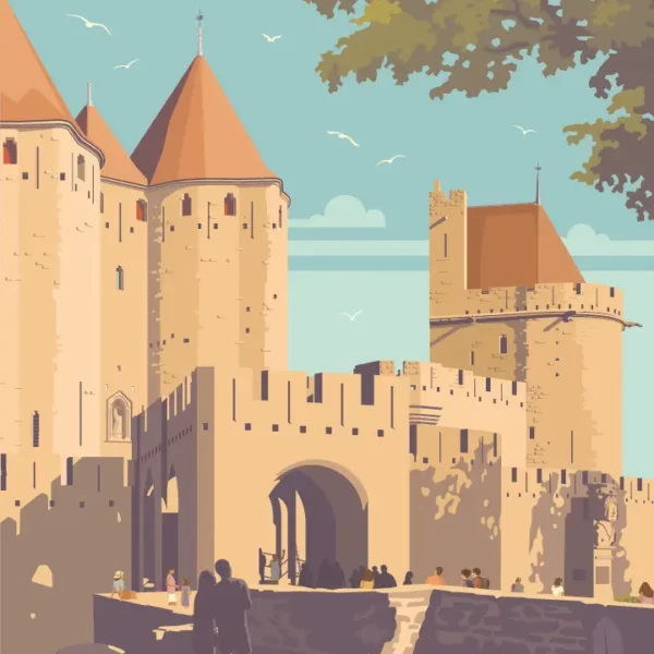Poster Carcassonne Porte Narbonnaise – Image 3