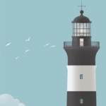Poster Phare de Chassiron fond bleu – Image 2