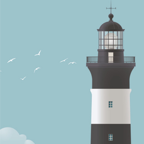 Poster Phare de Chassiron fond bleu – Image 2