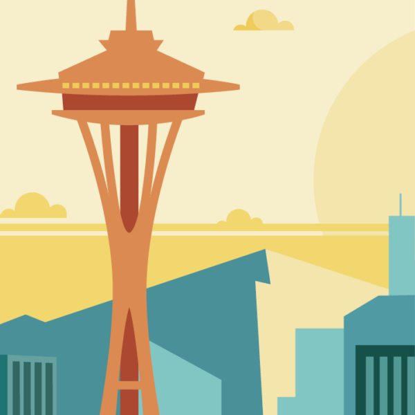 Poster Seattle rétro – Image 2