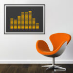Minimaliste Poster Equaliseur avec design conceptuel en nuances d'orange.