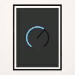 Poster Bouton minimaliste avec cadre bleu minimal et élégant