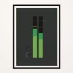 Minimalist i-Art Poster Volume master on a white wall.