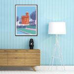 Colorful PopArt Poster of Le Castillet in Occitanie scenery