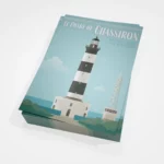 25 Cartes postales Chassiron A6 fond bleu