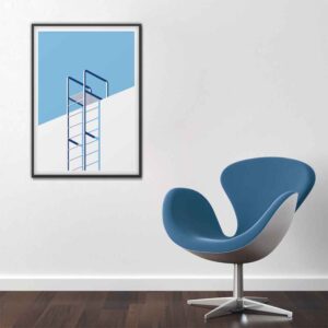 Poster Echelle minimaliste on modern wall, showcasing minimalist design.