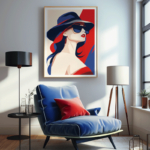 French Style Poster featuring Pop Art Woman in vibrant colors