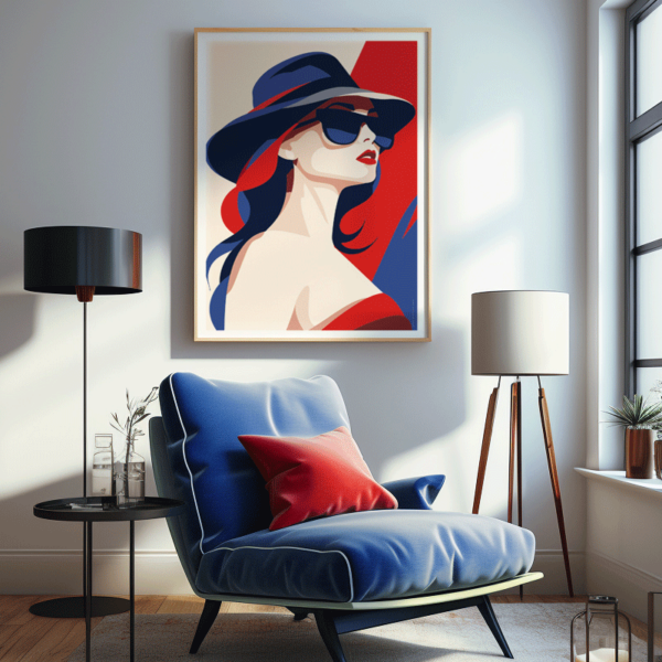 French Style Poster featuring Pop Art Woman in vibrant colors