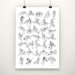 Kamasutra Poster by i-Art featuring artistic positions in vibrant colors